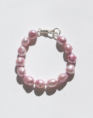 Hand Dyed Knotted Pearl Bracelet | Sterling Silver
