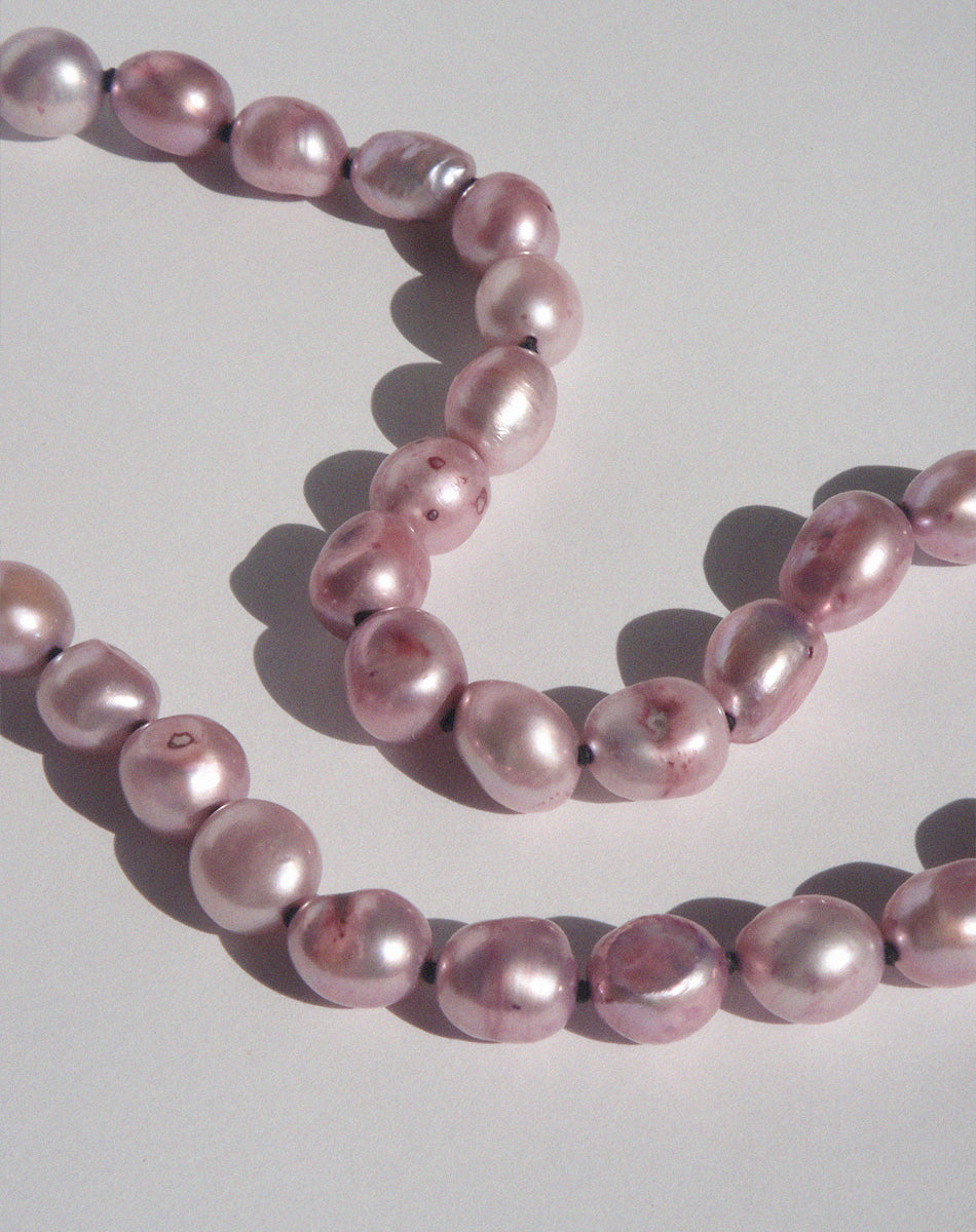 Hand Dyed Knotted Pearl Necklace