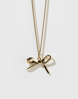 Bow Charm Necklace | 9ct Solid Gold