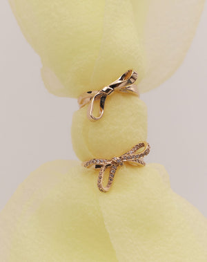 Bow Ring Pave | 9ct Solid Gold