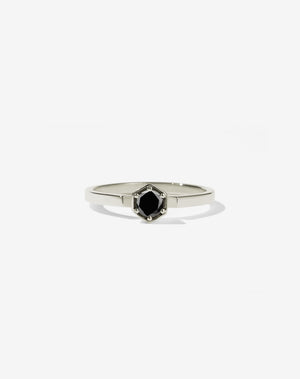 Hexagon Solitaire Ring | 14ct White Gold