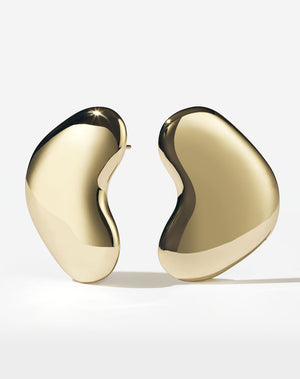 Lava Heart Earrings Oversized | 23k Gold Plated