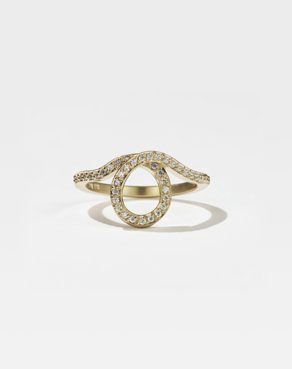 Loop Ring Pave | 9ct Solid Gold