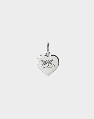 Sweetheart Charm with Cherub Engraving | Sterling Silver