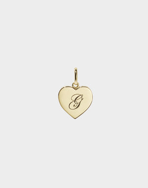 Sweetheart Charm with Letter Engraving | 9ct Solid Gold