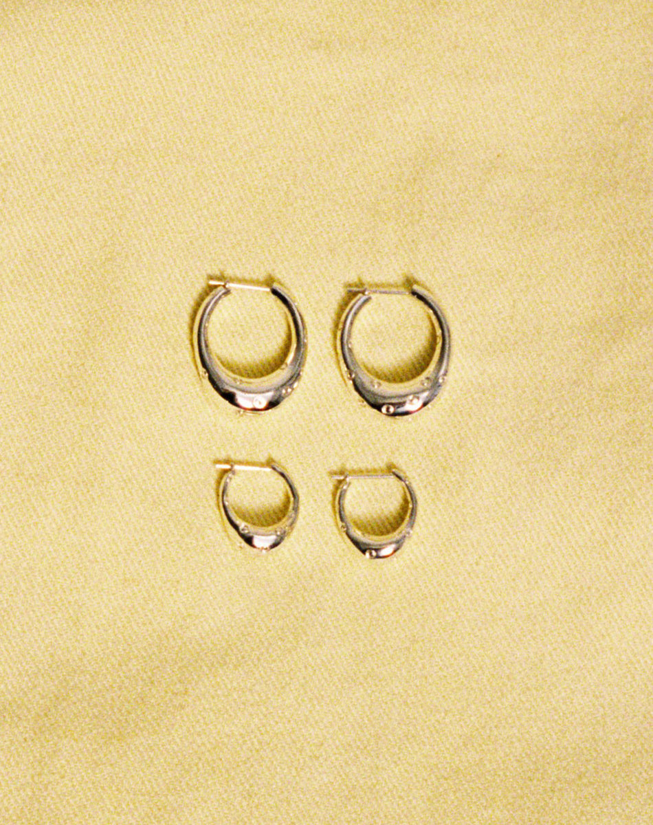 Strawberry Hoop Earrings Small | Sterling Silver