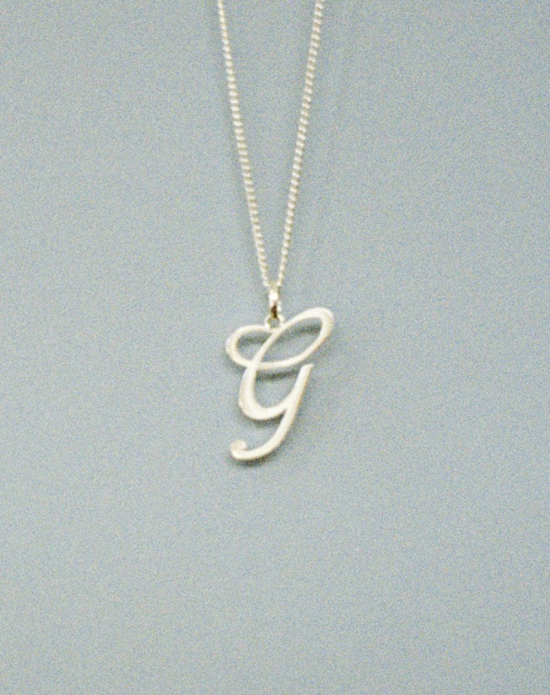 Cursive Letter Charm Necklace | 9ct Solid Gold