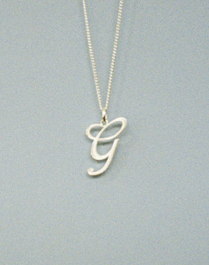 Cursive Letter Charm Necklace | 9ct Solid Gold