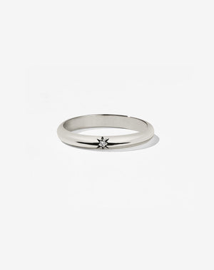 Diamond Star Band Round | 9ct White Gold