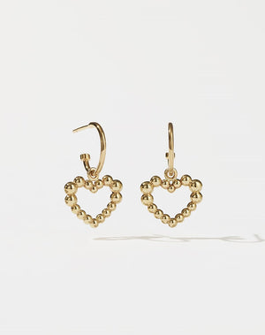 Fizzy Heart Signature Hoops | 9ct Solid Gold