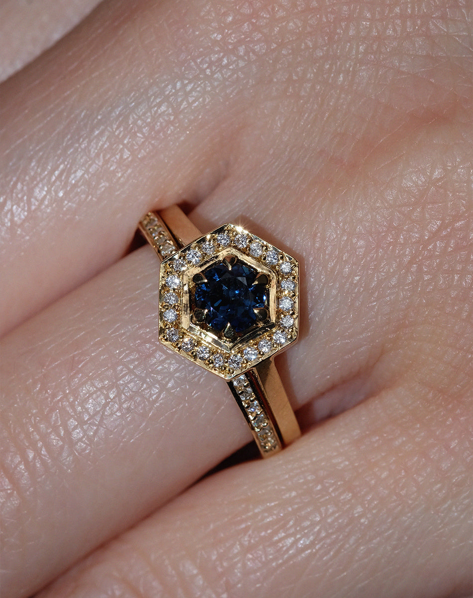 Hex Engagement Ring 0.5ct | 18ct Yellow Gold