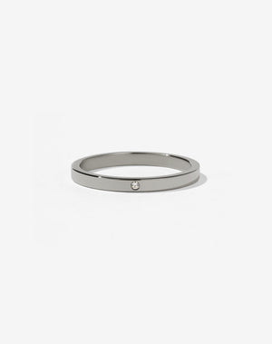 2mm Band with Stone | 18ct White Gold