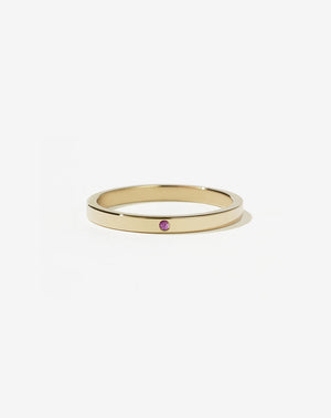 2mm Band with Stone | 9ct Yellow Gold