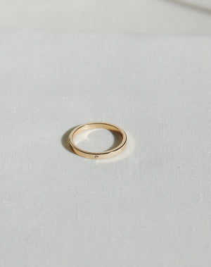 2mm Band with Stone | 18ct Yellow Gold