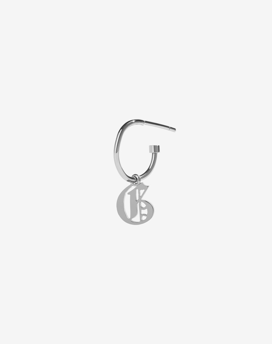 Capital Letter Signature Hoop | Sterling Silver