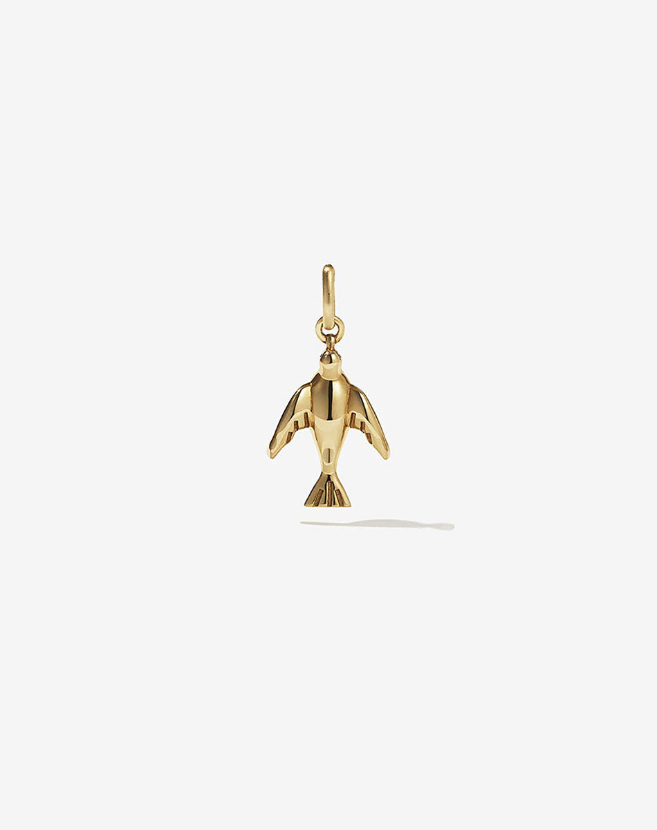 Meadowlark Dove Charm Gold Plated