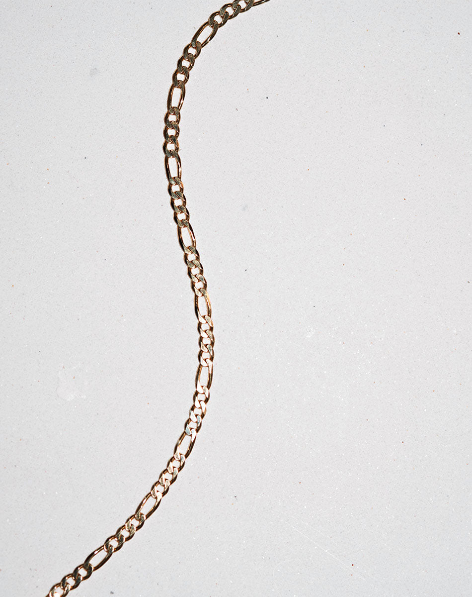Figaro Fine Chain Necklace | 23k Gold Plated