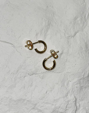 Halo Hoop Earrings Small | 9ct Solid Gold