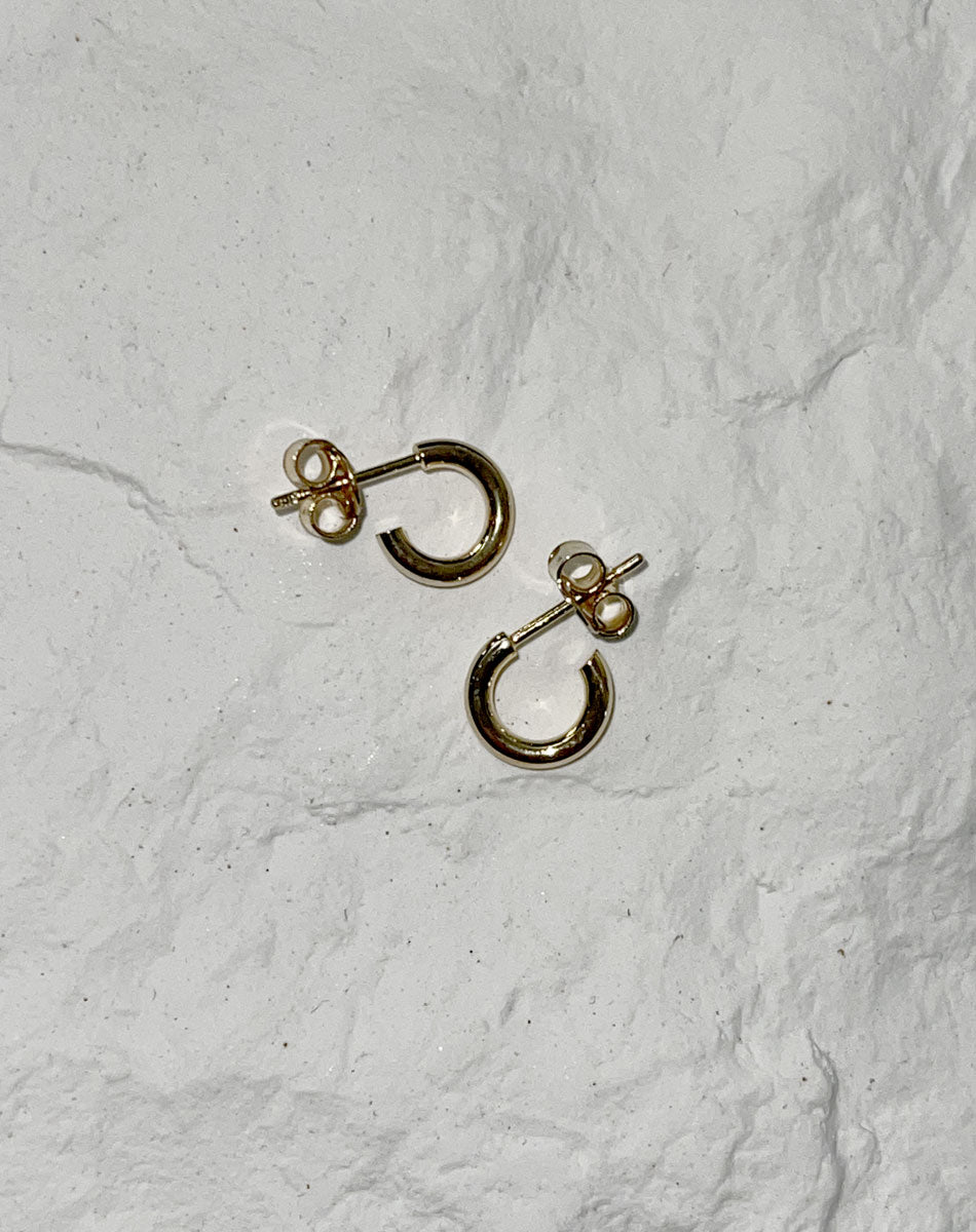 Halo Hoop Earrings Small | 23k Gold Plated