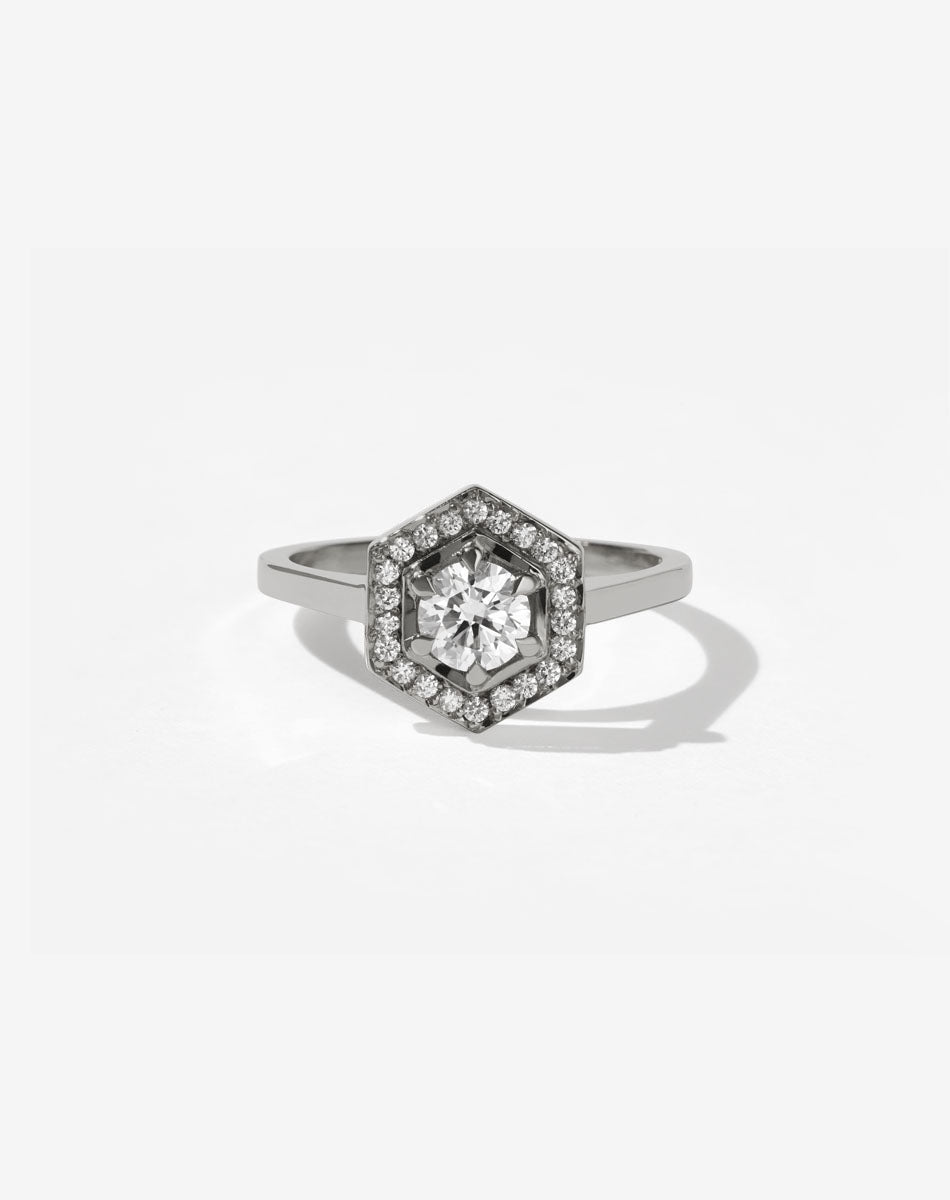 Hex Engagement Ring 0.5ct | 18ct White Gold