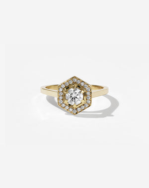 Hex Engagement Ring 0.5ct | 18ct Yellow Gold