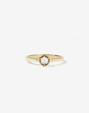Hexagon Solitaire Ring | 18ct Yellow Gold