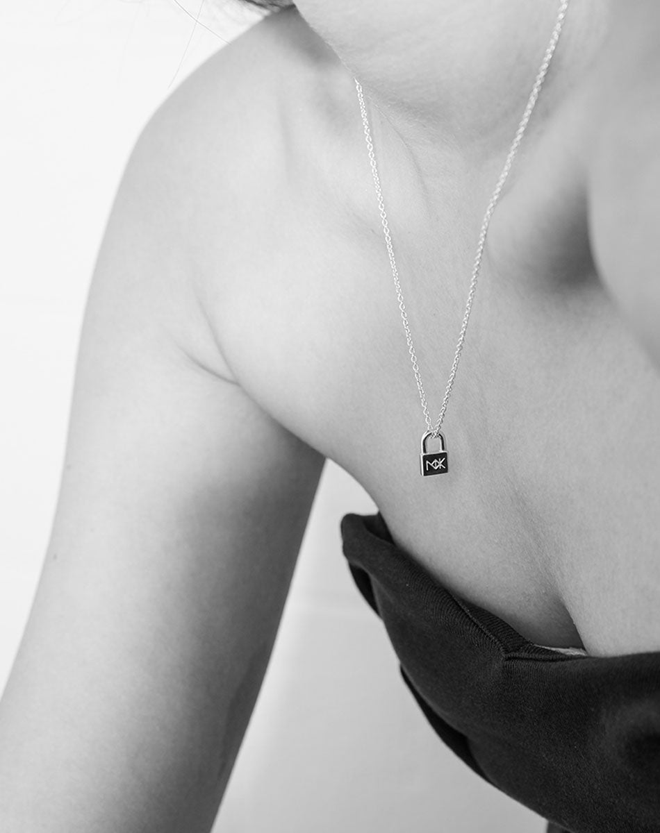 Lock Charm Necklace | Sterling Silver
