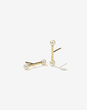 Lunar Barbell Stud Earrings | 23k Gold Plated