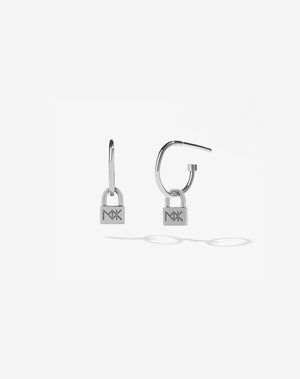 Micro Lock Signature Hoop | Sterling Silver