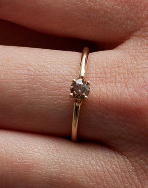 Micro Round Ring- Champagne Diamond