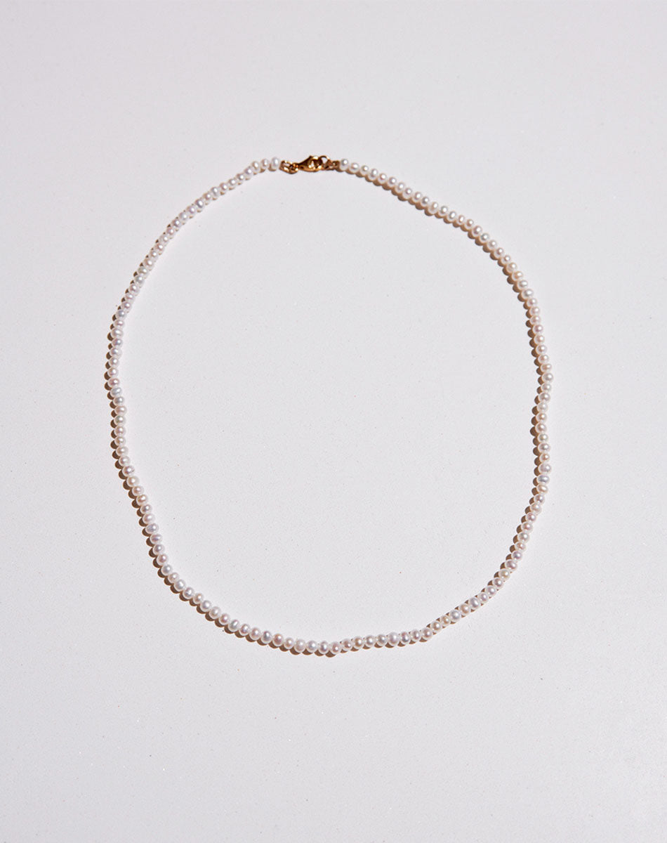 Micro Pearl Necklace | Sterling Silver