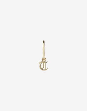 Mini Letter Signature Hoop | 23k Gold Plated