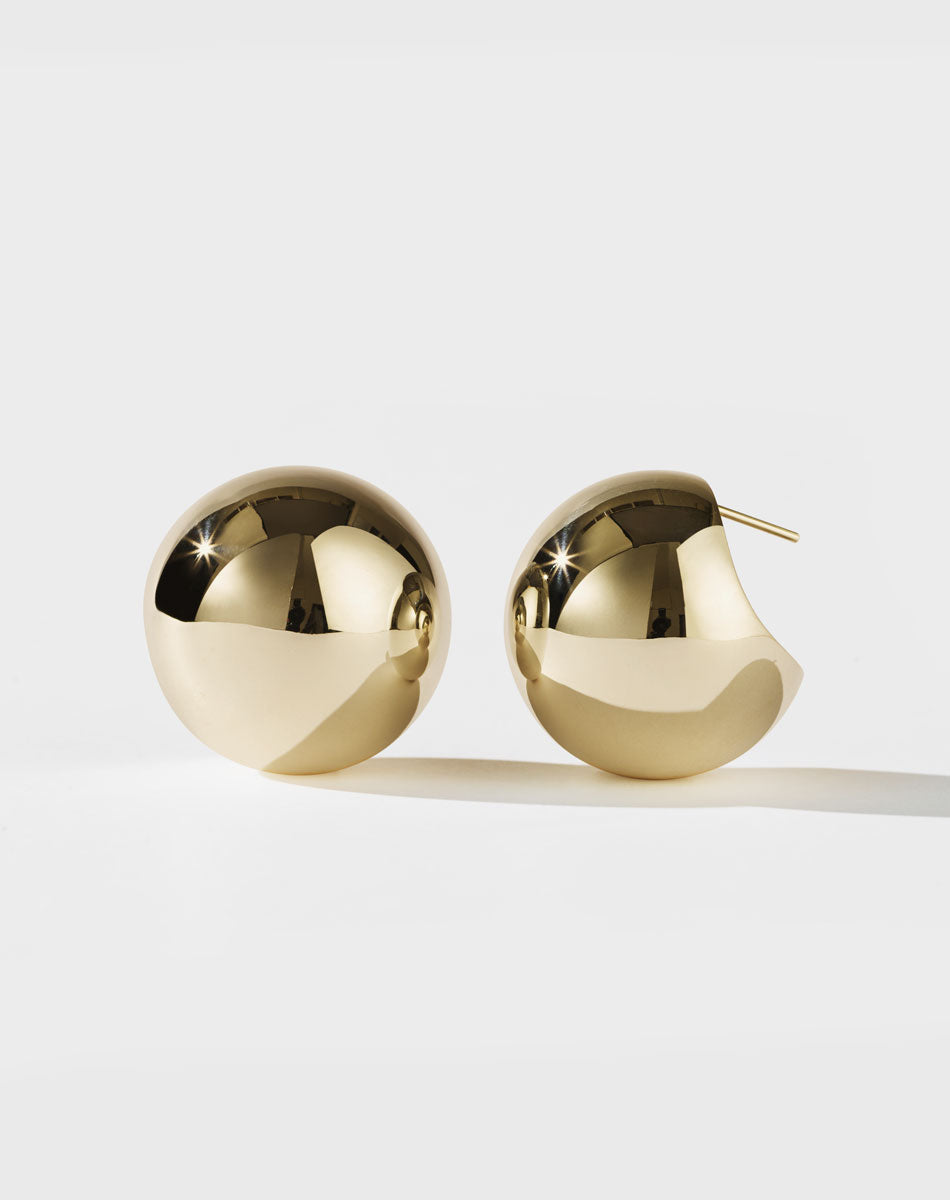 Orb Earrings Large | 23k Gold Plated
