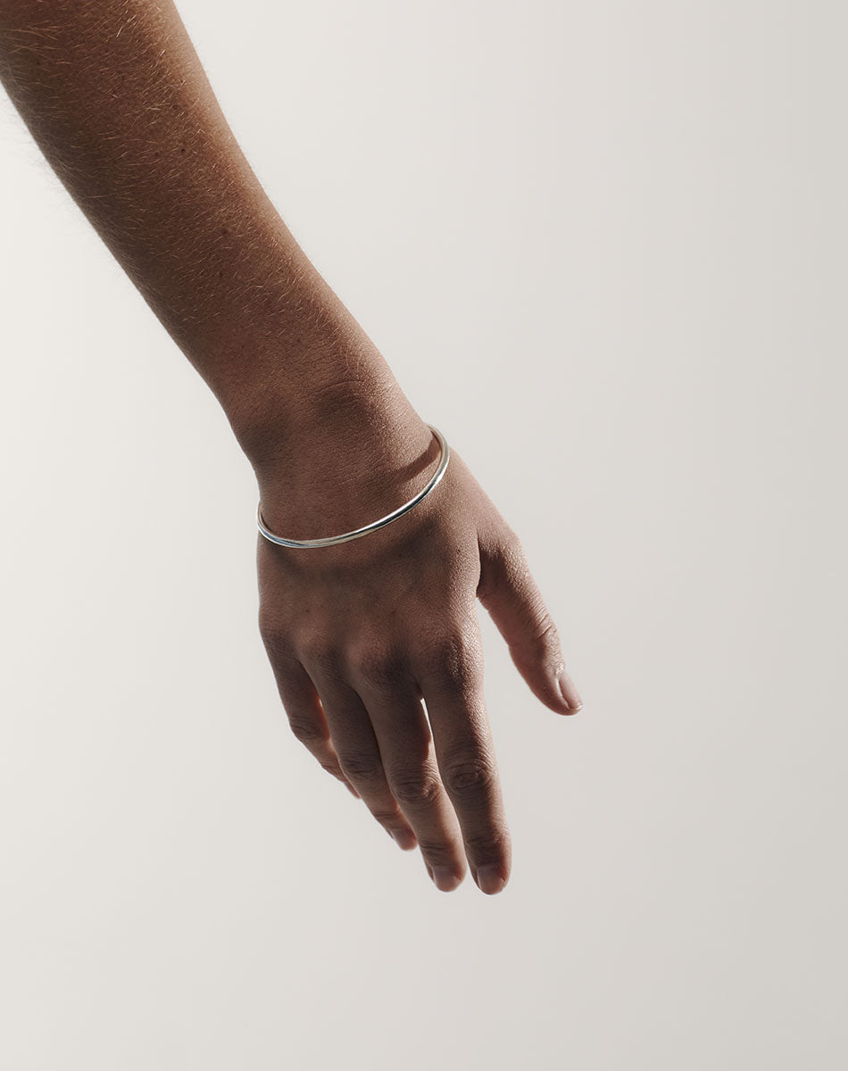 3mm Round Bangle | Sterling Silver