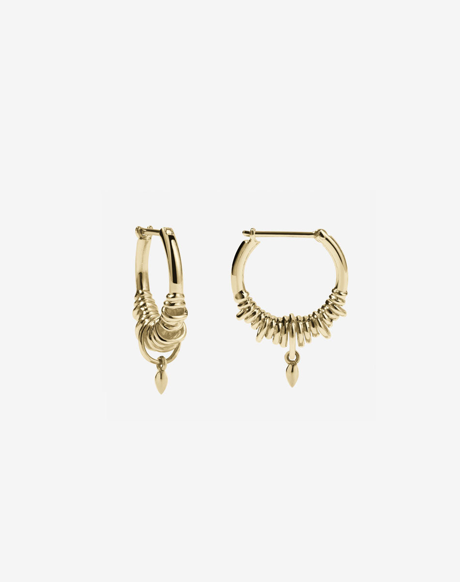 Revival Hoop Charm Earrings Small | 9ct Solid Gold