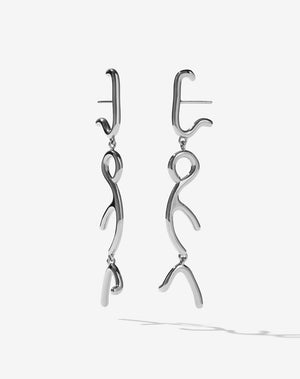 Sculpture Tiered Drop Earrings | Sterling Silver