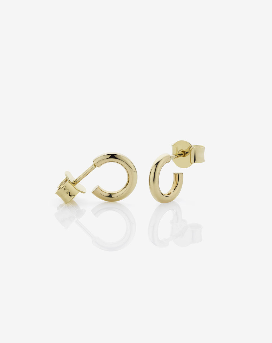 Halo Hoop Earrings Small | 9ct Solid Gold