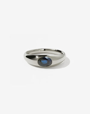 Claude Ring with Stone | 14ct White Gold