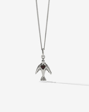 Meadowlark Dove Heart Charm Necklace