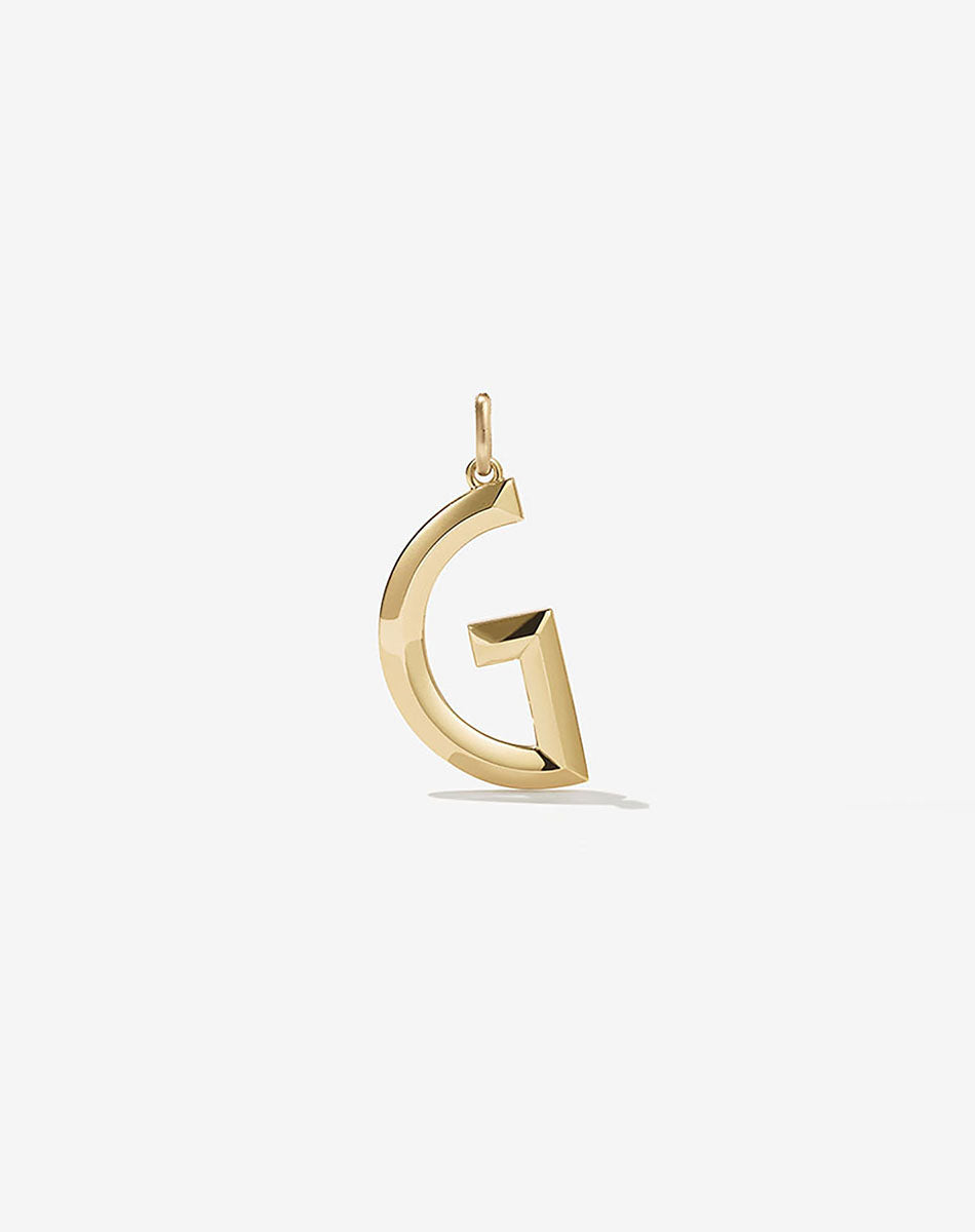 Meadowlark Faceted Letter Charm Product Image Gold Plated