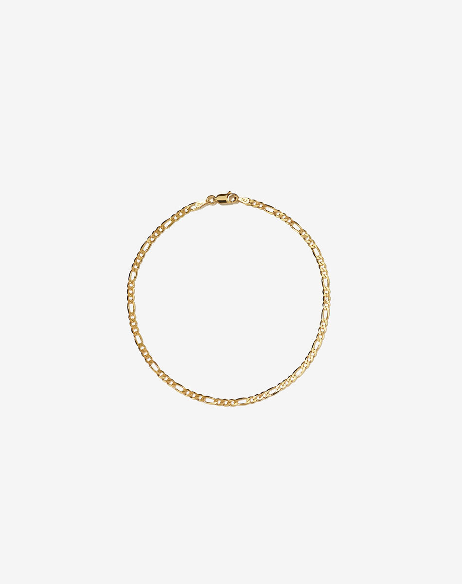 Figaro Fine Chain Bracelet | 9ct Solid Gold