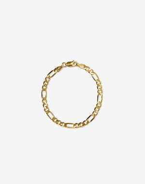 Figaro Wide Chain Bracelet | 9ct Yellow Gold