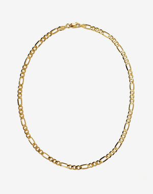 Figaro Wide Chain Necklace | 9ct Yellow Gold