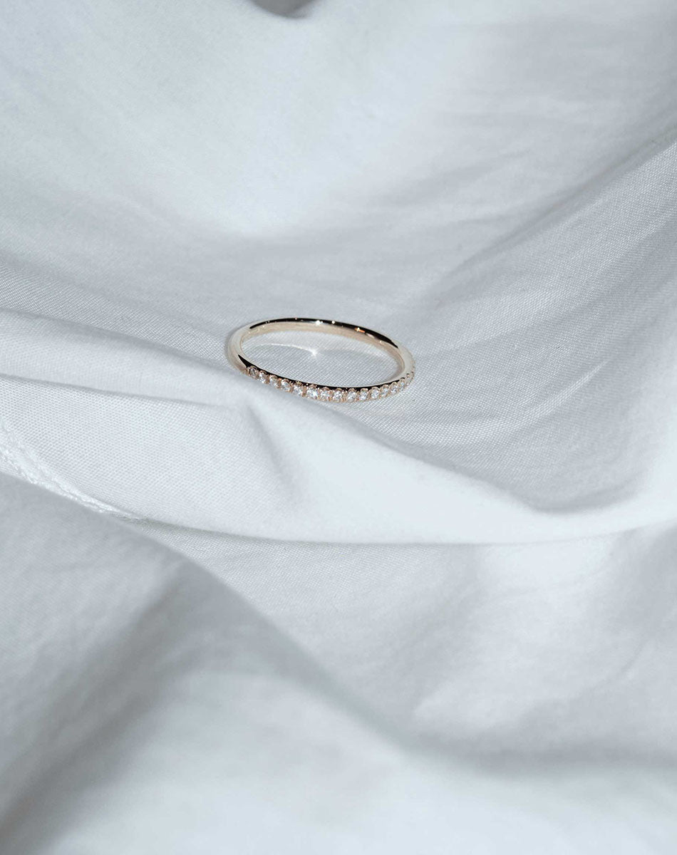 1mm Halo Eternity Band | 9ct Yellow Gold