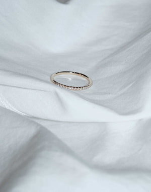 1mm Halo Eternity Band | 18ct Yellow Gold