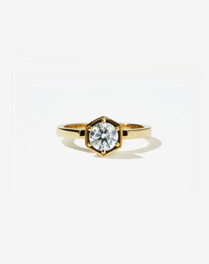 Hexagon Solitaire 0.6ct | 18ct Yellow Gold