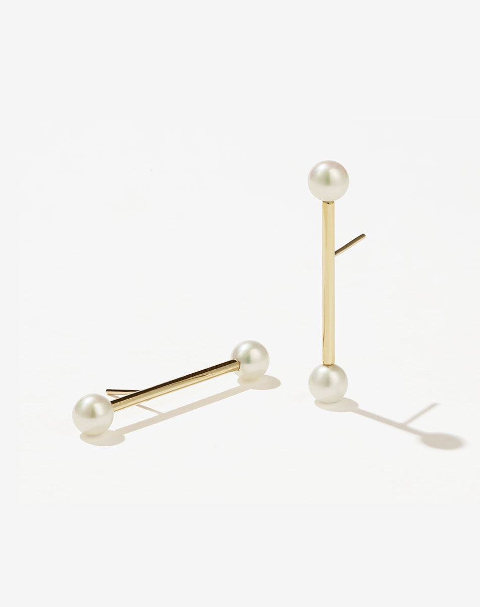 Lunar Barbell Earrings | 9ct Solid Gold