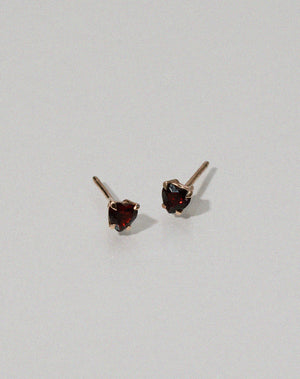 Micro Heart Jewel Studs | 9ct Solid Gold