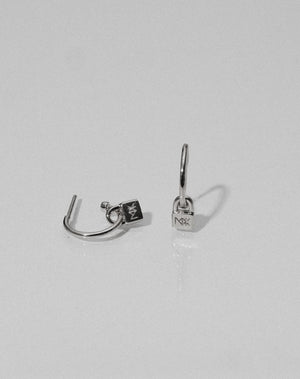 Micro Lock Signature Hoop | Sterling Silver