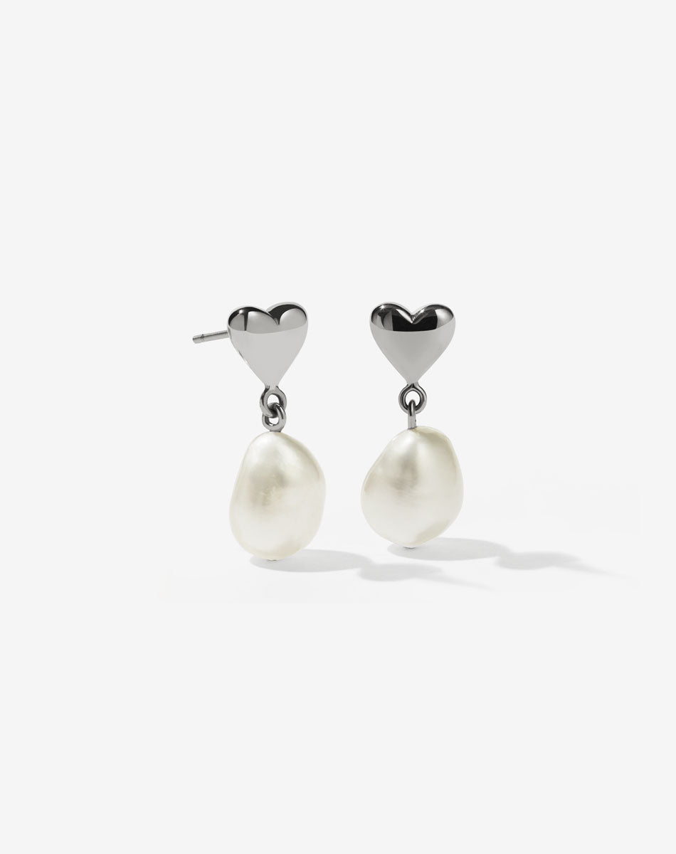 Mini Camille Pearl Drop Earrings | Sterling Silver